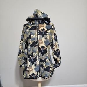 Just Be Camo Leaf Fleece Zip Hoodie 1X Plus Size